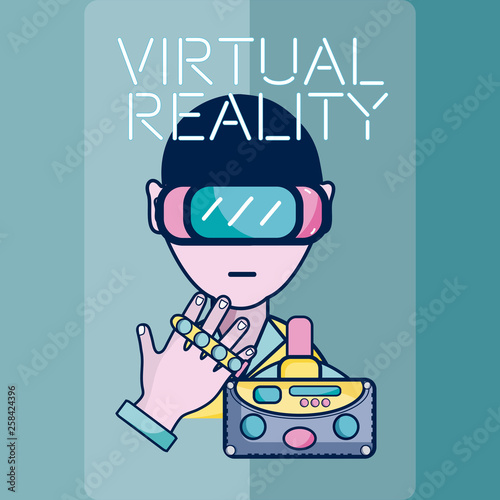 Virtual Reality technology cartoons