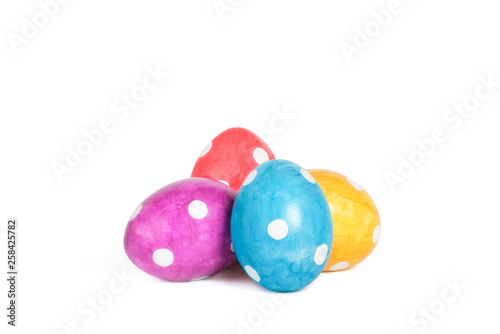 Different decorative Easter eggs isolated on white background