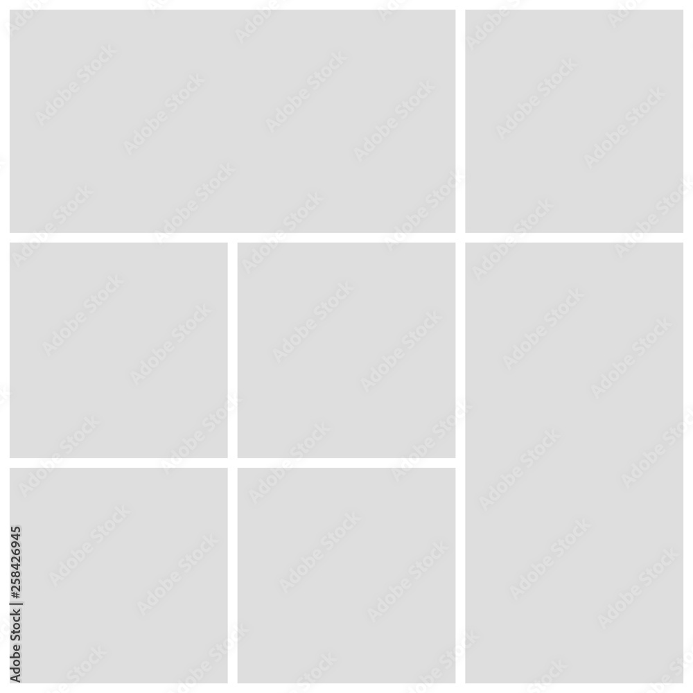 Gray mood board template on white background