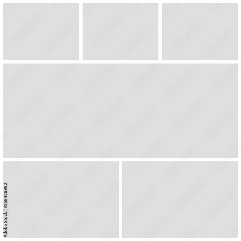 Gray mood board template on white background