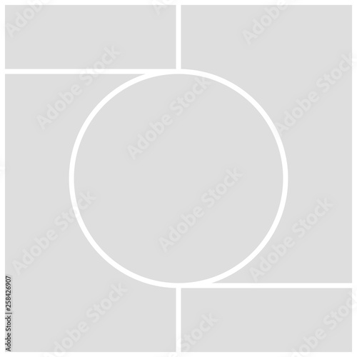 Gray mood board template on white background