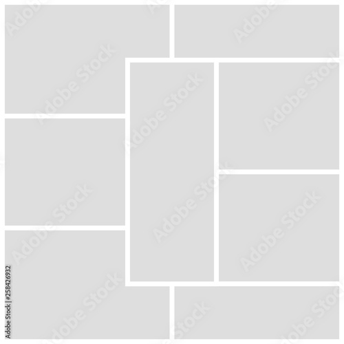 Gray mood board template on white background