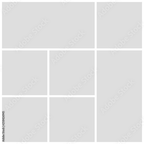 Gray mood board template on white background