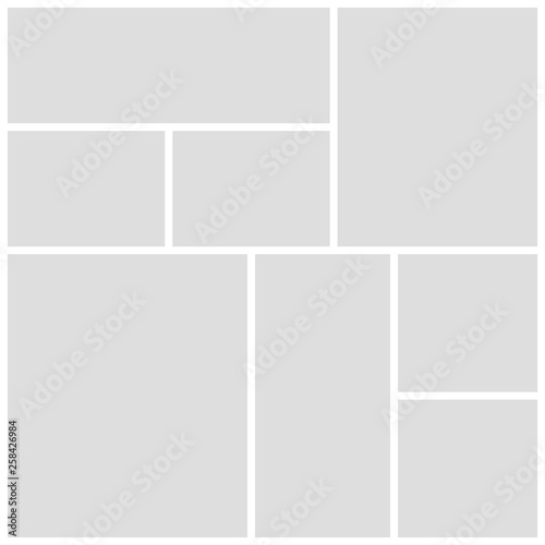 Gray mood board template on white background