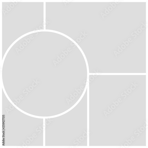 Gray mood board template on white background