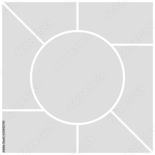 Gray mood board template on white background