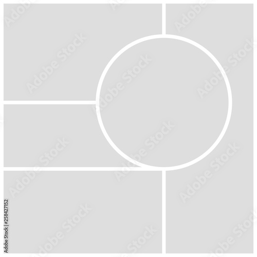 Gray mood board template on white background