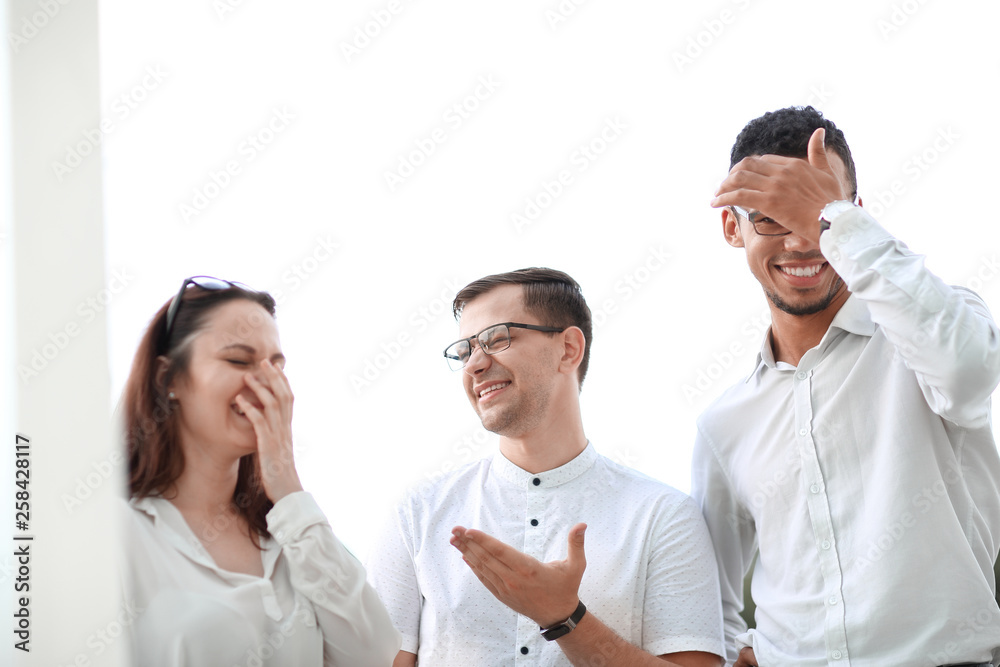 group of young successful people standing together.