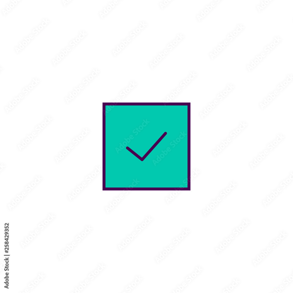 Checked icon design. Essential icon vector design