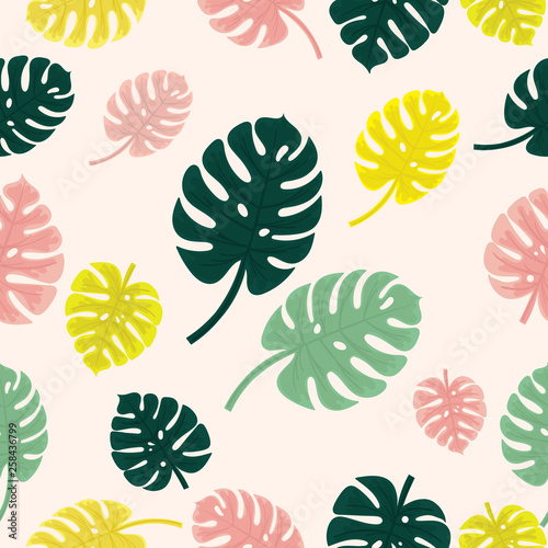seamless pattern. floral design. Paradise nature. Jungle foliage. Exotic plants. floral design. vector illustration.