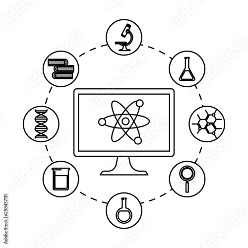 desktop computer with telemedicine icons