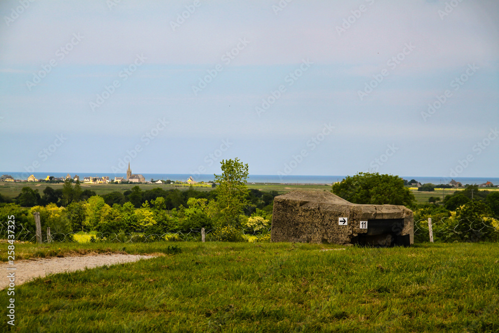 Normandy, France; 4 June 2014: Azeville battery. Placement of German batteries during the Second World War in Normandy, France.