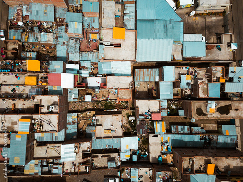 Colorful rooftops of slums