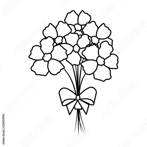 beutiful flowers bouquet with bowtie