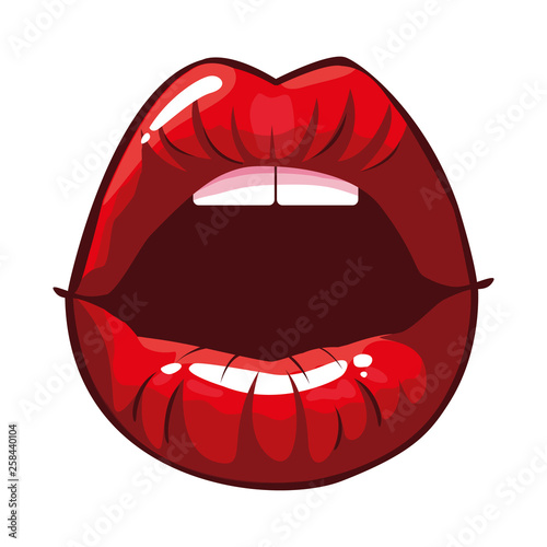 sexy female lips pop art style