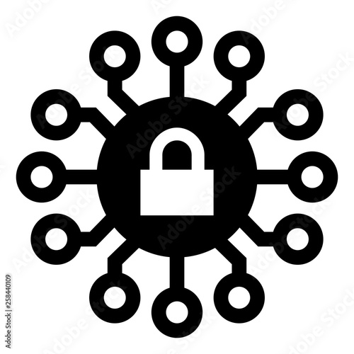 Cyber Security Circuit Lock Icon