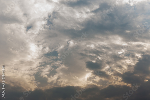 rain cloud and sun beam after storm