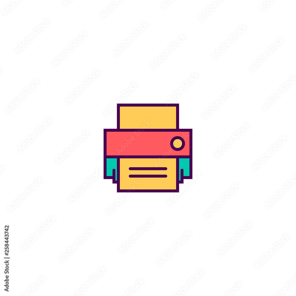Print icon design. Essential icon vector design Print icon design. Essential icon vector design