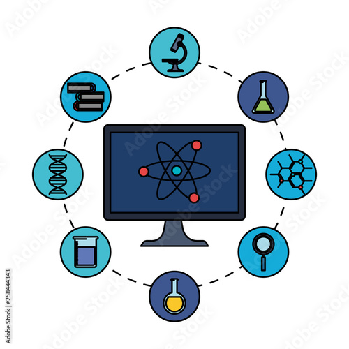 desktop computer with telemedicine icons