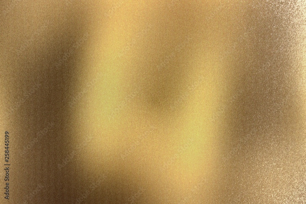 Fototapeta premium Abstract texture background, reflection polished gold metallic sheet