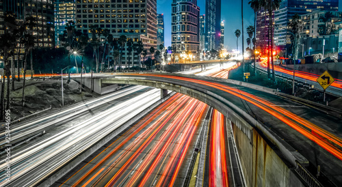 Fototapeta Los Angeles Kalifornia miasta śródmieście przy nocą