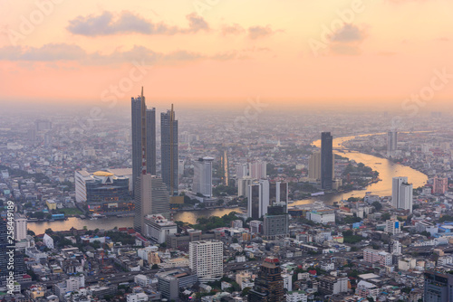 high view of the city in sunset time / High view of Bangkok city in sunset © rukawajung