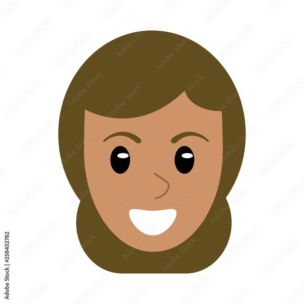 Fototapeta premium Woman face smiling cartoon