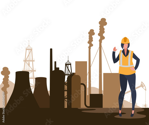 oil industry female worker character