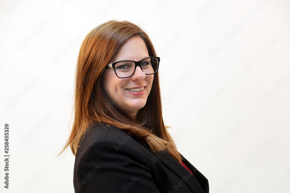 Portrait of a business woman on white background with copy space Portrait of a business woman on white background with copy space