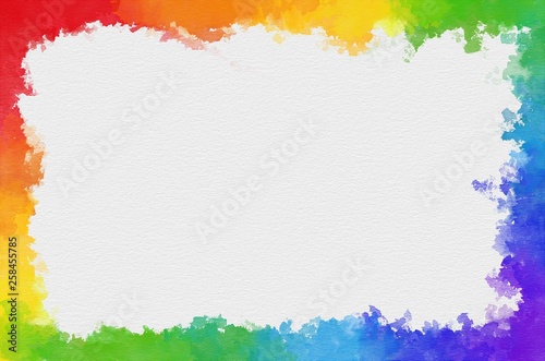 rainbow watercolor border with space for your text