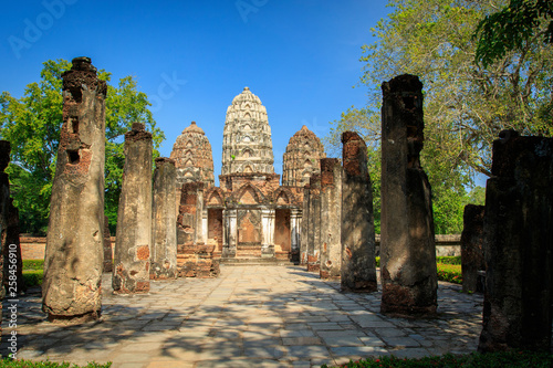 Wat Si Sawai (Sri Savaya) in Sukhothai Historical Park In Thailand., Tourism, World Heritage Site, Civilization,UNESCO. photo