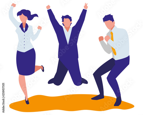 elegant business people celebrating characters