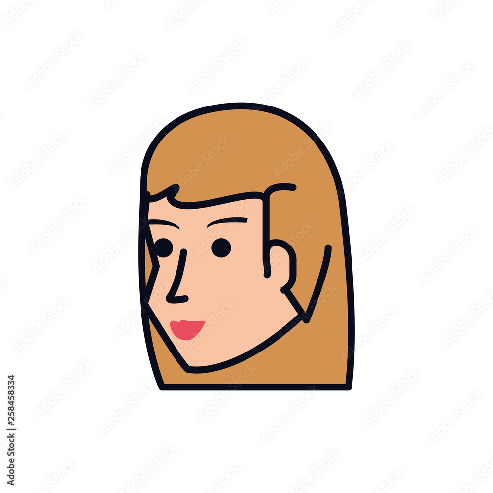 head of young woman avatar character