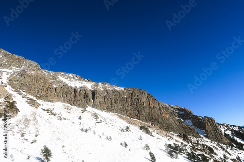Syltran roche moutonnee view. Caucasian Mountains sheepback. Russia