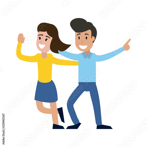 Couple dancing and smiling