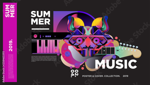 Summer Colorful Art and Music Festival Banner and Cover Template for Event, Magazine, and Web Banner.