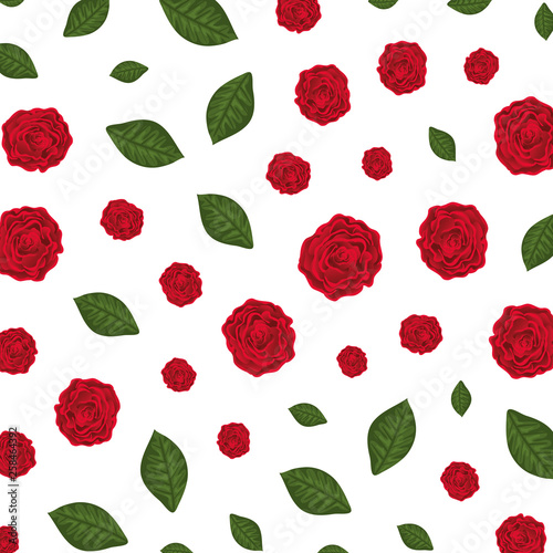 beautiful roses and leafs pattern