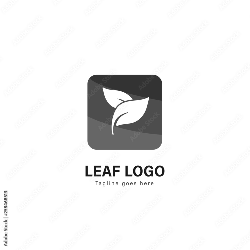 Leaf logo template design. Leaf logo with modern frame vector design Leaf logo template design. Leaf logo with modern frame vector design