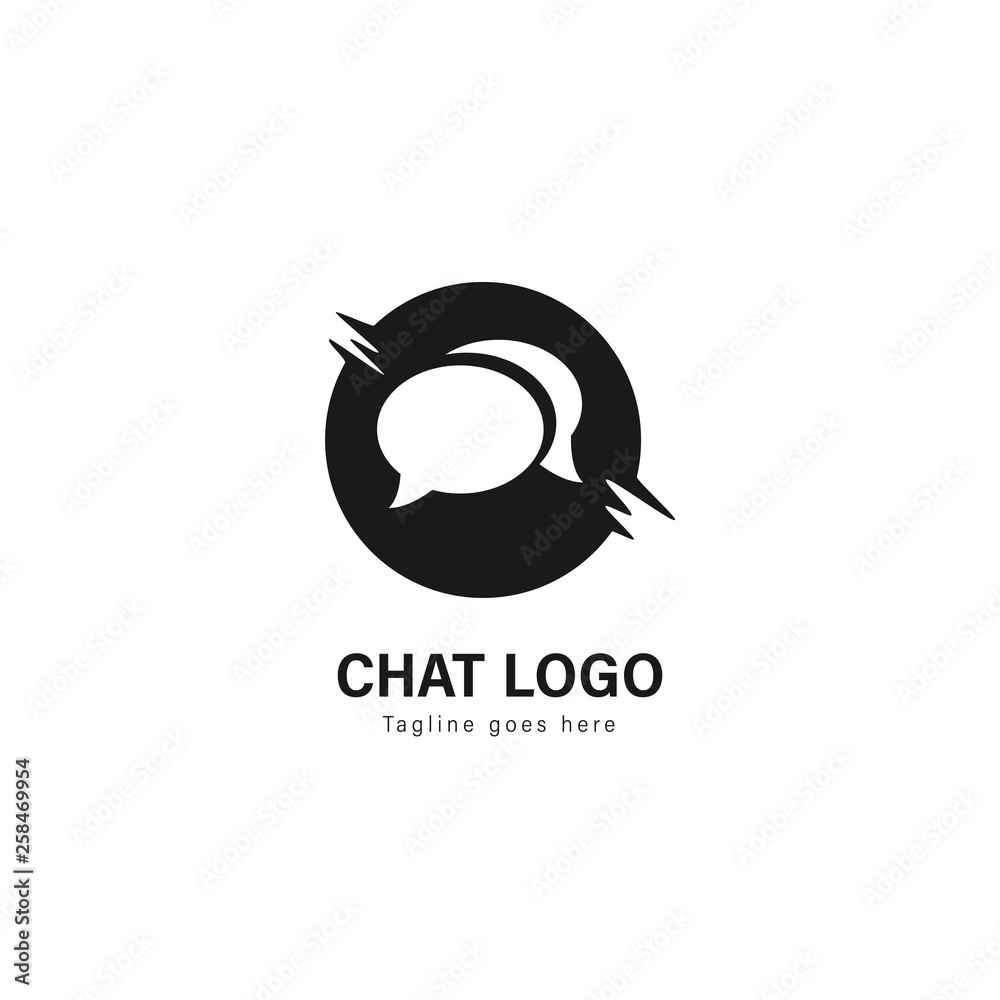 Obraz premium Chat logo template design. Chat logo with modern frame vector design
