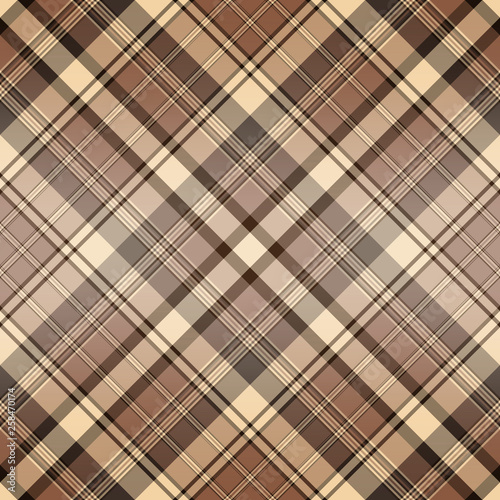 Seamless checkered pattern with brown and beige stripes.