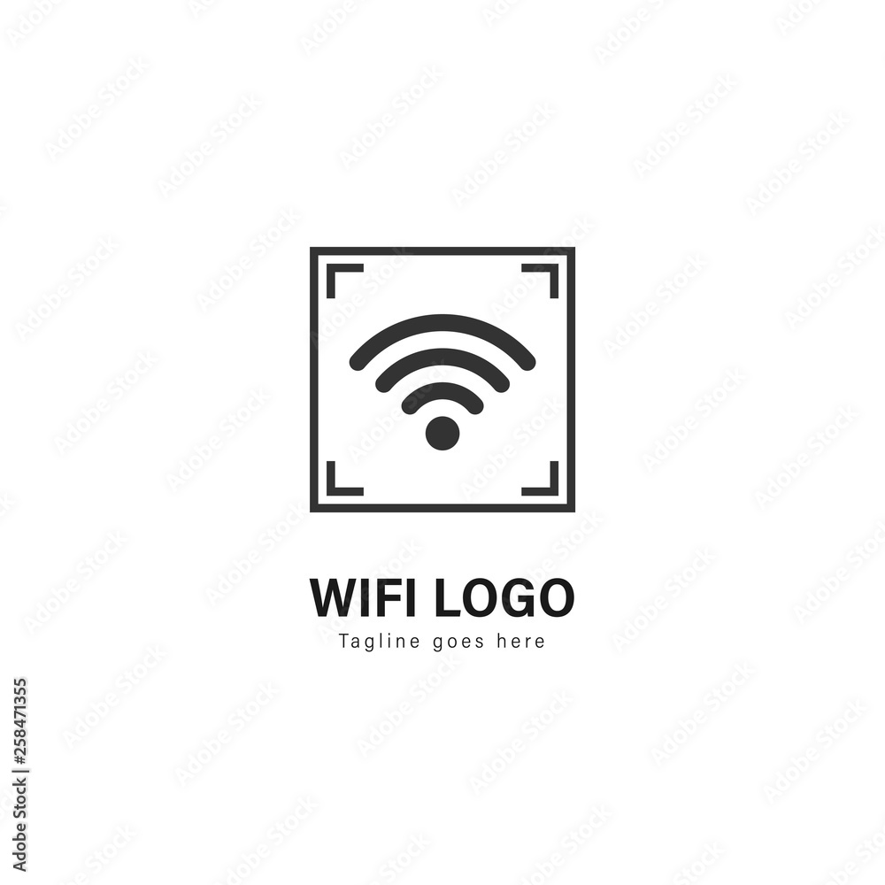 Wifi logo template design. Wifi logo with modern frame vector design Wifi logo template design. Wifi logo with modern frame vector design