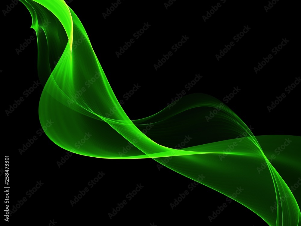 Obraz premium Abstract Green Background, Futuristic Wavy