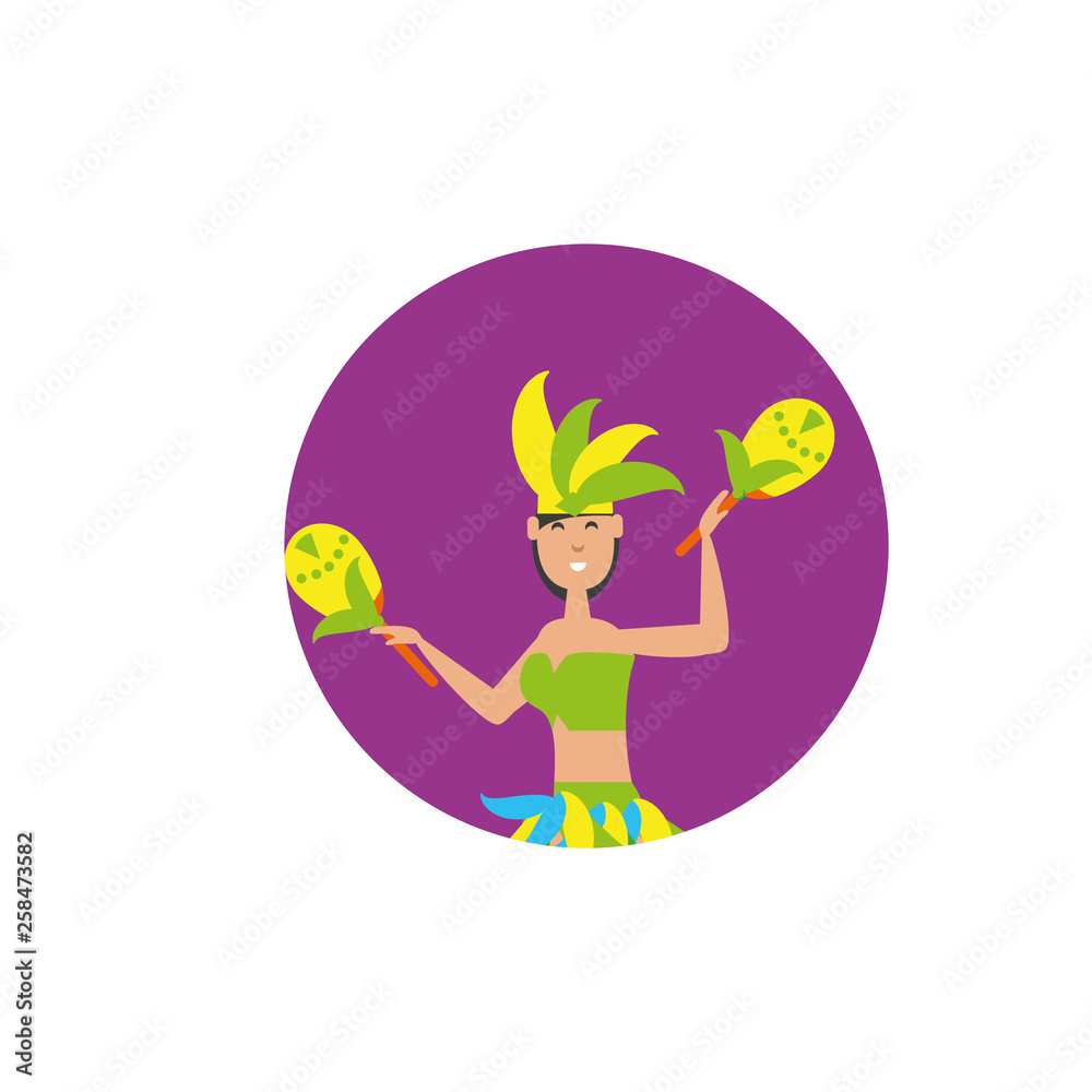 woman brazilian dancer in frame circular woman brazilian dancer in frame circular