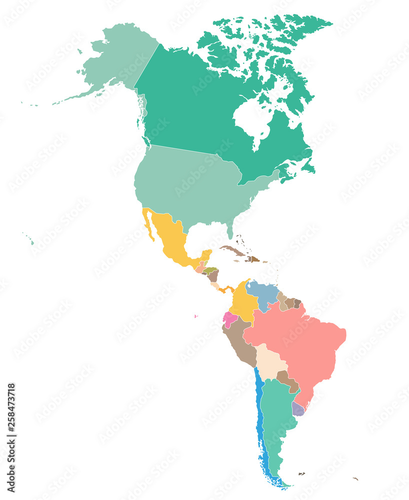 Fototapeta premium North and South America map