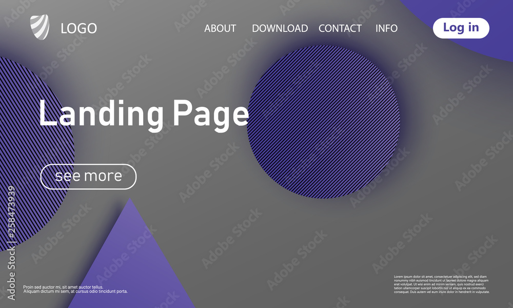 Fototapeta premium Website landing page. Material design.
