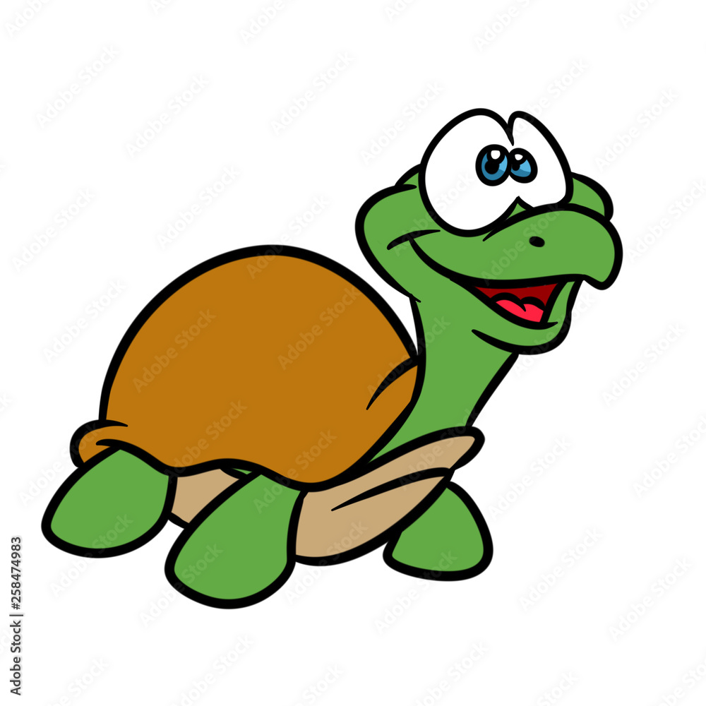 Fototapeta premium Turtle little animal cartoon illustration isolated image 