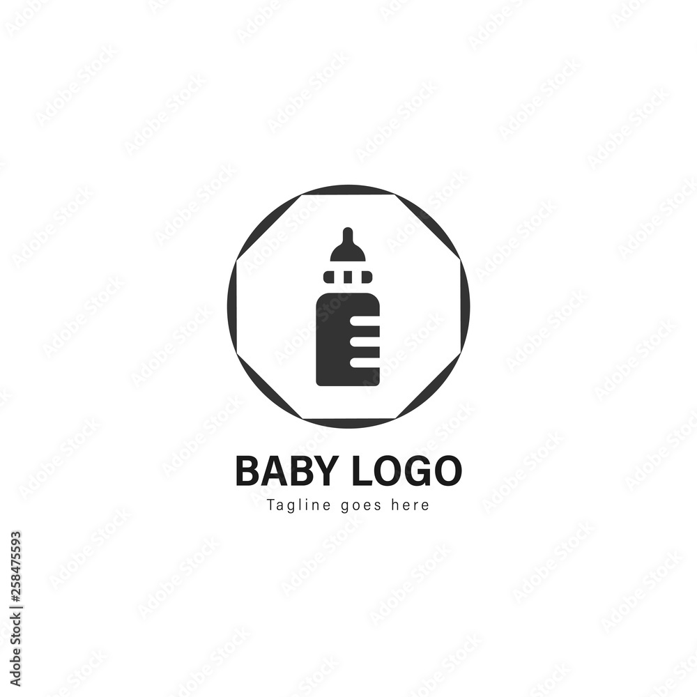 Baby logo template design. Baby logo with modern frame vector design Baby logo template design. Baby logo with modern frame vector design