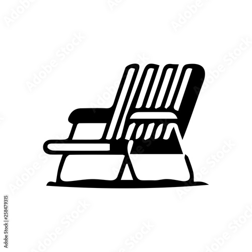 Beach sunbed icon. Travel sign