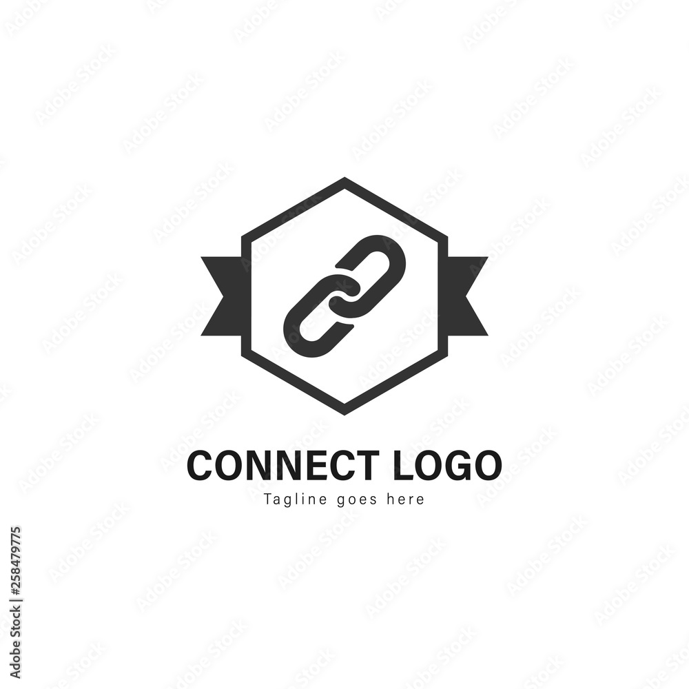 Connect logo template design. Connect logo with modern frame vector design