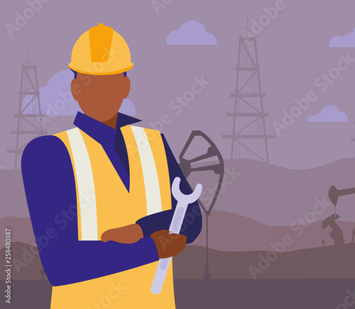 oil industry worker black avatar character